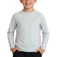 thumbnail image 2 of DJDLJWCJ Big Boys Crewneck Athletic Shirt Quick Dry Long Sleeve Pullover Stretch Soft Lightweight Sports Tops for Outdoor Sports Pink Size 15, 2 of 6