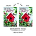 thumbnail image 4 of Christmas Chickadees Holiday Birdhouse Garden Flag 2 Sided Textured, 4 of 5