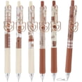 thumbnail image 1 of 6-Pack Cute Gel Ink Pens 0.5 mm Kawaii Bear Design Black Smooth Pens for School Office Gifts, 1 of 5