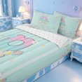 thumbnail image 3 of meiyoeat 3D Gradient Monogram R Print Zipper Twin Comforter Sets with Fitted Sheet and 2 PillowcasesFlower Rainbow Initial Alphabet Theme Zipper Bedding Set For Girl,Reversible,4 Pieces, 3 of 7