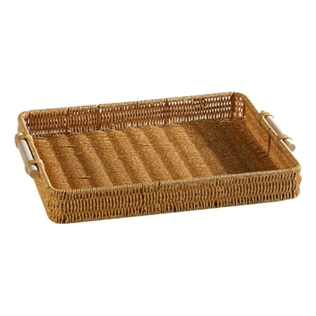 

Rattan Woven Bread Baskets Fruit Cake Platter Sundries Bread Serving Basket Rattan Storage Tray for Desktop Home M