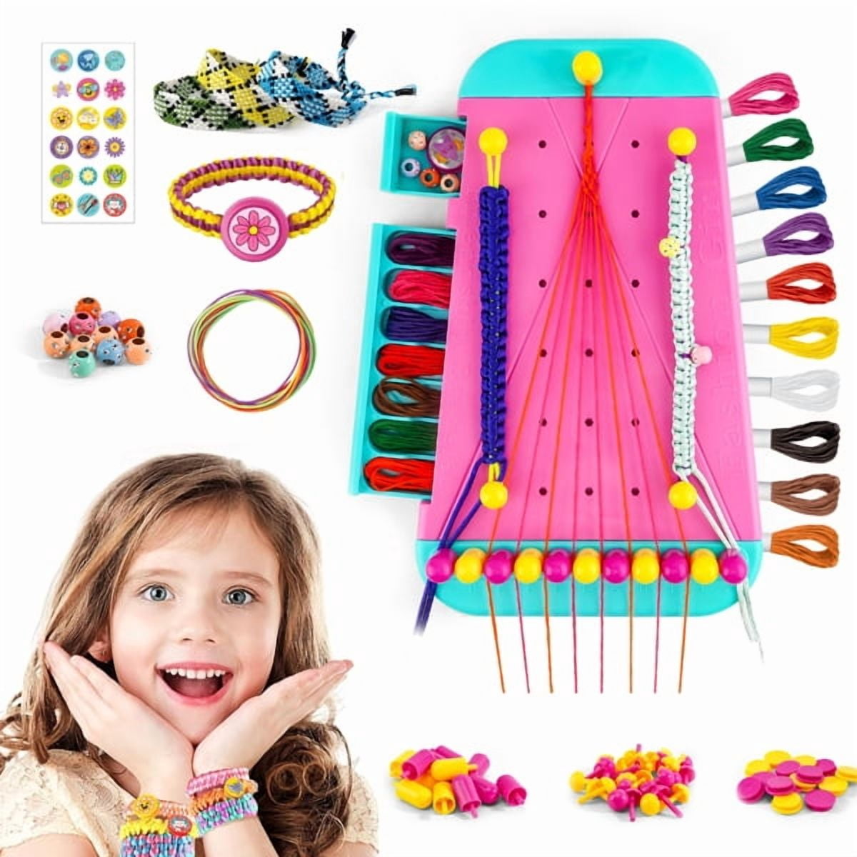 Friendship Bracelet Making Kit for Girls - DIY Arts and Crafts Birthday Gifts for 8-12 Years Old Kids, Multi-Coloured Bracelets String Jewelry Maker Kits Toys Children's Party Travel Activity