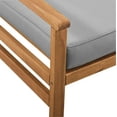 thumbnail image 6 of Walker Edison Acacia Wood Outdoor Patio Chair & Pull Out Ottoman - Brown/Grey, 6 of 10