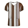 thumbnail image 5 of Nmnitkp Womens Printed Nurse Uniforms 2026 Scrub Tops for Women, Short Sleeve Scrub V Neck Shirt with Pockets Brown,M, 5 of 6