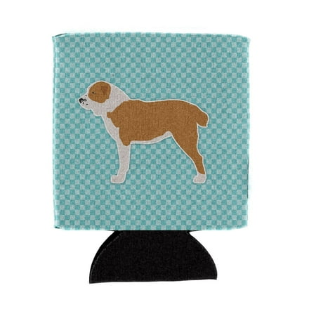 

Carolines Treasures BB3728CC Central Asian Shepherd Dog Checkerboard Blue Can or Bottle Hugger Can Hugger multicolor