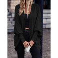 thumbnail image 3 of Women's  Knit Cardigan Open Front Batwing Sleeve Cape Style Loose Fit Longline Top, 3 of 5