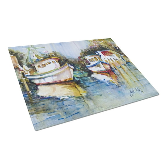 Caroline's Treasures Fly Creek Fish Market Glass Cutting Board Large
