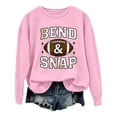 thumbnail image 3 of Women's Funny Letter Printed Graphic Football Fan Sweatshirt,Long sleeve Casual Crewneck Pullover Tops for Game Day,Weekend,Daily Wear Pink XXL, 3 of 7