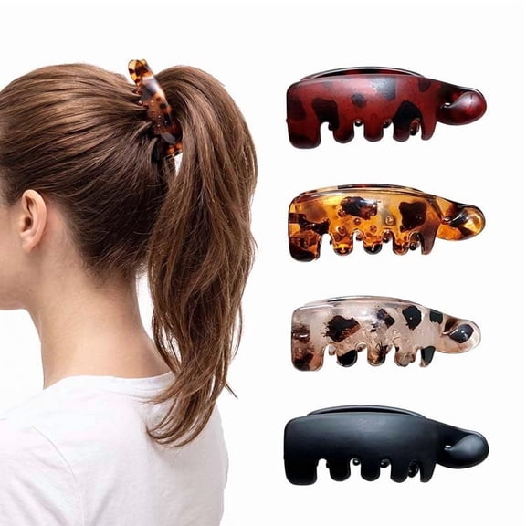 Banana Hair Clips for Women, Non-Slip Vintage Oval Matte Hair Clip for Ponytails & Bun Hairstyles, Small Banana Clip Hair Accessories for Thick & Thin Hair
