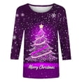 thumbnail image 4 of Holiday Gifts! Titcea Christmas Shirts for Women 3/4 Sleeve Crewneck Glitter Xmas Tree Print Pullover Christmas Sweaters 2024 Fashion Casual Tops, 4 of 4