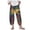 A-Yellow, variant on Tiweut Women's Pants Linen Elastic Waist Floral Printed Wide Leg Loose Lady Trousers
