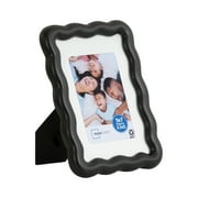 Mainstays 5 x 7 Black Wavy Tabletop Picture Frame, Fits 3.5 x 5 Photo with Mat