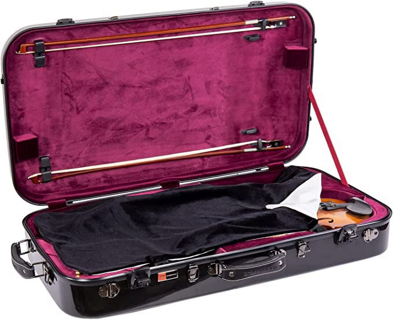 Crossrock Double Fiberglass Hard Case fits 15-16.5 in. Viola & 4/4 Violin