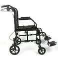 Equate Steel Transport Chair, 8" Wheels, Lightweight Folding Transport