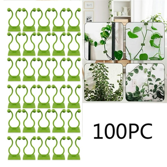 Luysn 100Pcs Plant Wall Clips for Climbing Plants,Indoor Green Ivy Climbing Wall Fixing Device,Resistant To Breaking and Deformation,Easy Installation and Strong Adhesion,Plant Clips 0.78"X1.38"