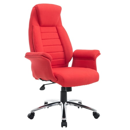 Homcom High Back Fabric Executive Office Chair Red Homcom High Back Fabric Executive Office Chair Red