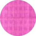 thumbnail image 1 of Ahgly Company Indoor Round Checkered Pink Modern Area Rugs, 4' Round, 1 of 4