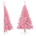 thumbnail image 1 of vidaXL Artificial Half Christmas Tree with Stand Pink 180 cm PVC, 1 of 5