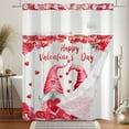 thumbnail image 7 of MIZHONA Happy Valentine's Day No Hooks Shower Curtains with Snap in Liner Red Pink Gonmes with Floral Fabric Bathroom Curtain,71"× 86", 7 of 7