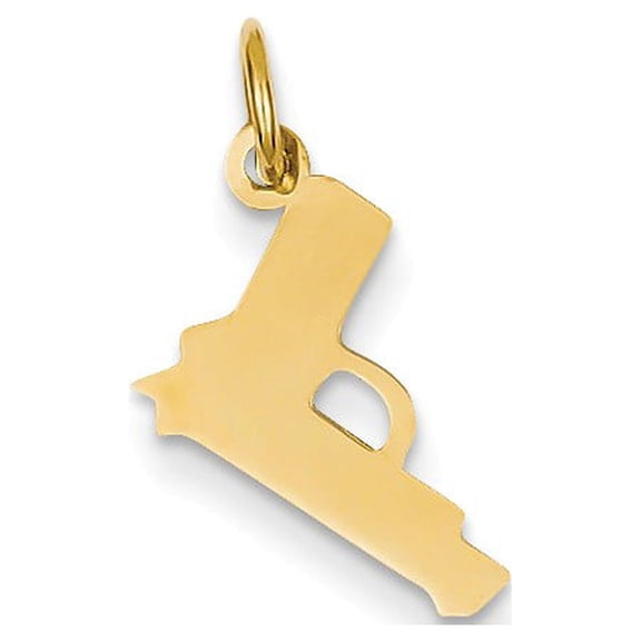 14k Yellow Gold Pistol Charm