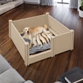 thumbnail image 4 of SmithBuilt 48" x 48" x 18" Whelping Box for Dogs and Puppies, Heavy Duty Whelping Pen and Birthing Box with Rails, Brown, 4 of 8