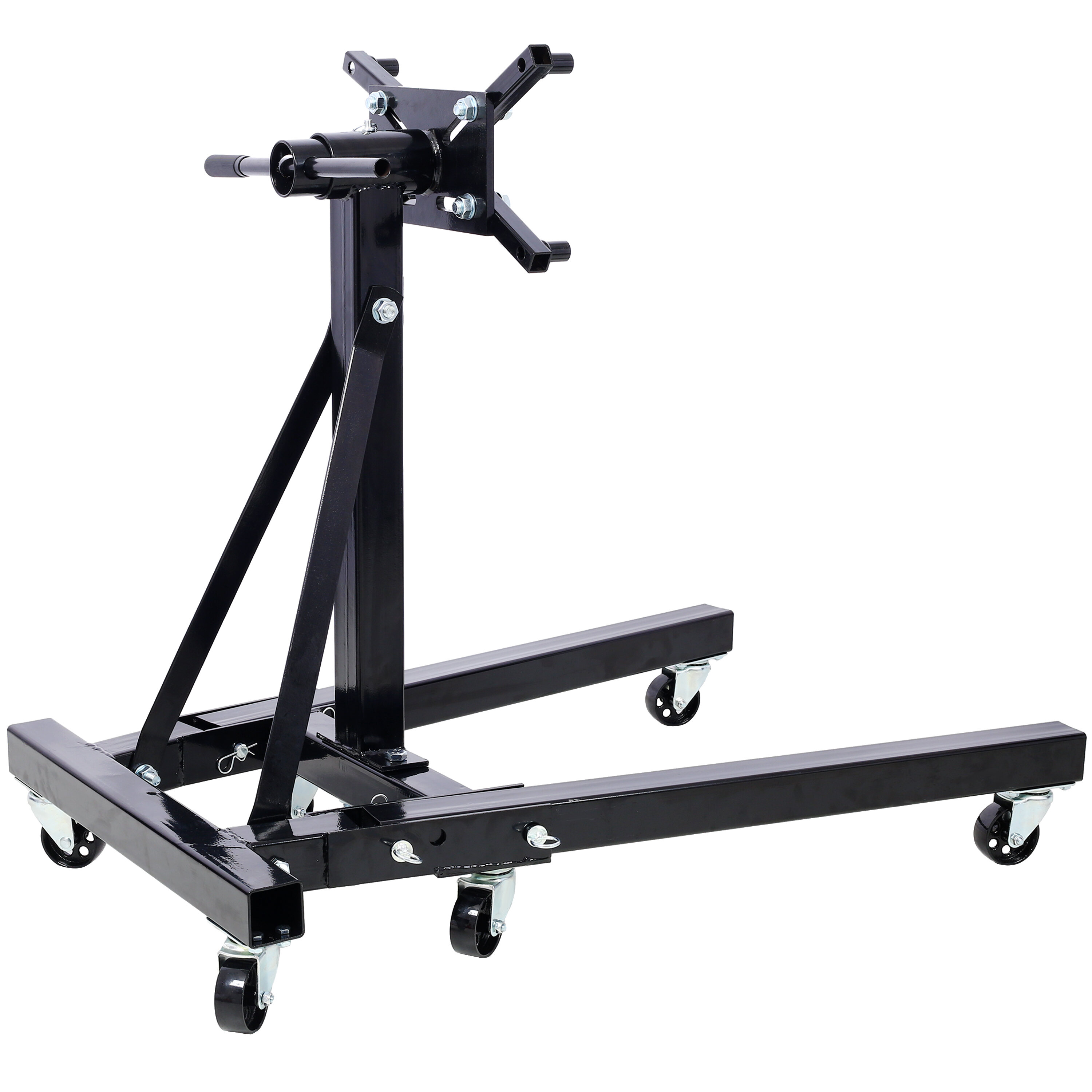 Floor Jack, Folding Engine Stand 2000 LBS Capacity Motor Hoist 360 Degree Adjustable Mounting Head Dolly Mover Auto Repair Rebuild Jack,black, Black Car Jack,Steel Scissor Jack