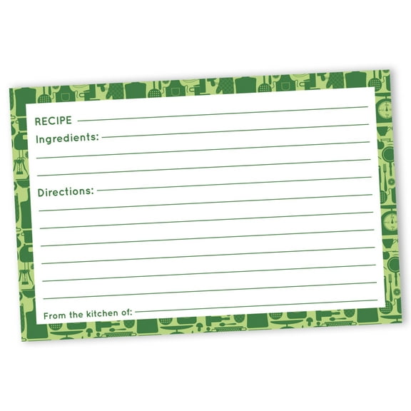 Inkdotpot Recipe Card 6x4 inch Single-Sided Recipe Design Cards Border Recipe Cards Wedding-Bridal Shower-Baby Shower- Pack of 50