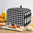 thumbnail image 2 of Toaster Cover 4 Slice, Black White Plaid Dustproof Bakeware Oven Protector with Top Hook, Modern Simple Buffalo Check Gingham Waterproof Small Kitchen Appliance Toasters Dust Cover, 12"x11"x8", 2 of 9
