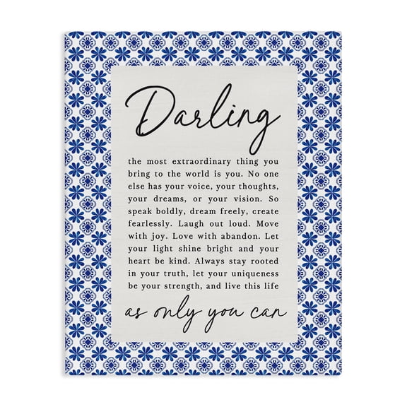 Darling Only You Can Inspiring Canvas Wall Art, design by Lettered and Lined