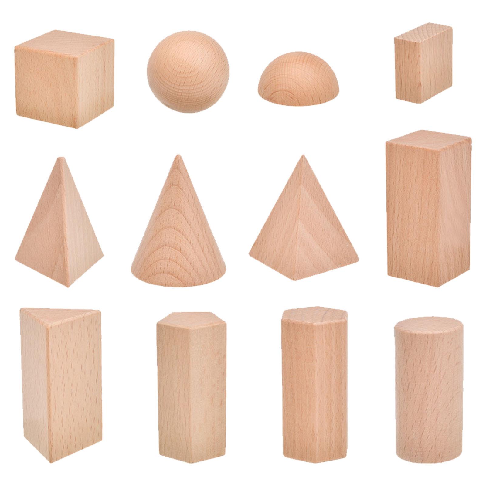 3D Geometry Miniature Wooden Math Games Toys Blocks Math
