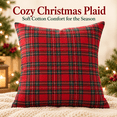 thumbnail image 7 of Christmas Tartan Plaid Throw Pillow, Holiday Decor Cushion for Sofa, Couch, Bed, Living Room, Bedroom, Porch, Office and Festive Fall Winter Home Decoration​, Red, 7 of 7