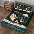 thumbnail image 4 of Lotusprinthandmade Personalized Bigfoot in Forest Quilt Bedding Set (White Binding) 5 Sizes (Made in Vietnam) (70x80), bigfoot quilt bedspread, 4 of 5