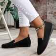 thumbnail image 3 of Women’s Knit Flats Slip On Casual Round Toe Comfort Lightweight Walking Shoes, 3 of 6