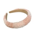 thumbnail image 2 of Qarigey Diadema con cuentas de cristal, esponja gruesa Flexible, Color a juego, tejido con diamantes de imitación, tocado para mujer, adorno de boda Accesorio para el cabello Rosa+Blanco Qarigey  AP010972-02B, 2 of 6