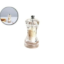 VQPeo Transparent Acrylic Pepper Grinder, Ceramic Core Manual Spice Mill, Seasoning Bottle for Kitchen Cooking & Herb Grinding