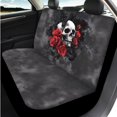 thumbnail image 3 of Yuyamidu Skull Red Rose Car Seat Covers Full Set 14 Pack Steering Wheel Cover Center Console Cover Head Rest Protector Car Seat Belt Cover Universal Fit for Auto Truck Van SUV, 3 of 7