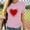 Pink-07, variant on LIBRCLO Womens Shirts for Valentine Printed Fashion Short Sleeve Round Neck T-Shirt, Casual Holiday Spring Top
