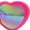 Fuchsia, variant on Womens Lolita Rainbow Mirror Lens Thick Plastic Heart Shape Sunglasses Black