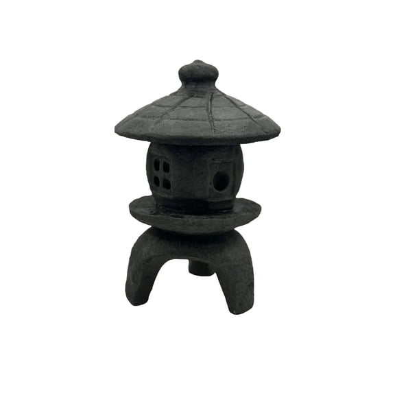 Solid Rock Stoneworks Small Round Concrete Pagoda Statue for Garden, Japanese/Chinese/Asian Style- Indigo