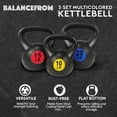 thumbnail image 2 of BalanceFrom Set of 3 Vinyl Kettlebell with 10-, 15-, and 20-Pound Weights, 2 of 9