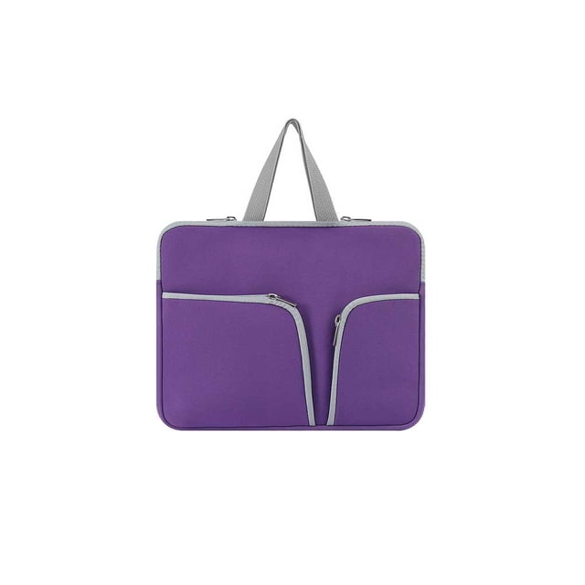 Inteprter Funda para portátil con funda con asa Bolsa de transporte de viaje portátil Bolsa con cremallera Compartimentos reutilizables Negocios Relojes inteligentes Violeta 15.6 pulgadas