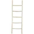 thumbnail image 6 of DecMode 20" x 59" Light Brown Teak Wood Handmade 5 Rack Ladder, 1-Piece, 6 of 7