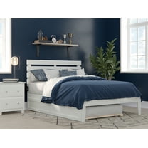 Oxford Full Bed with USB Turbo Charger and Twin Trundle in White