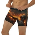 thumbnail image 3 of Xecao Cool Fire Man Print Boxer Briefs for Men's Stretch Moisture-Wicking Underwear, Mid-Rise Classics breathable fabric, 3 of 7