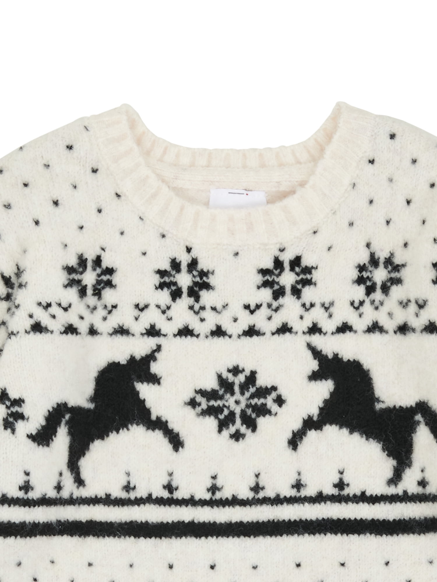 Wonder Nation Toddler Girls Holiday Fair Isle Sweater, Sizes 12M-5T
