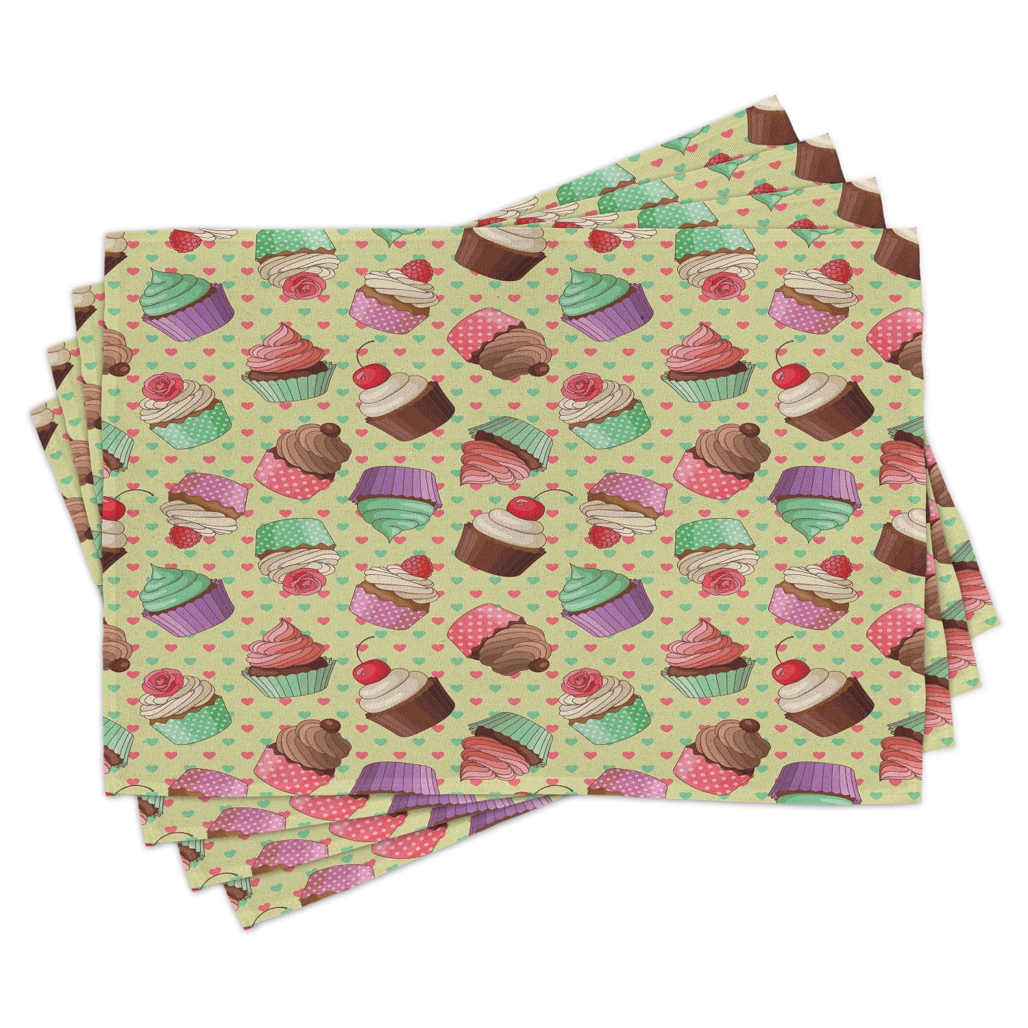 Coffee Placemats Set of 4 Coffee Shop Bakery Inspired Tasty Cupcake
