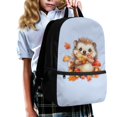 thumbnail image 3 of Uourmeti Hedgehog Autumn Mushroom Print Backpack, Adjustable Pressure Relief Shoulder Straps School Backpack 17 Inch Durable Student Bookbag for Work, 3 of 6