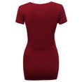 thumbnail image 2 of FashionOutfit Women's Basic Solid Scoop Neck Various Color Short Sleeve, 2 of 3