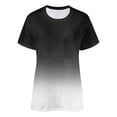 thumbnail image 4 of Womens Short Sleeve Tops Gradient Print Round Neck Workout Casual Tshirts Loose Fit Summer Tees 2026 Fashion, 4 of 4