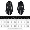 thumbnail image 2 of Disfraz Premium Chaqueta gótica punk para hombre, disfraces medievales renacentistas de Halloween, vampiro y caballero Ygjytge Negro T XXL para Hombre, 2 of 8